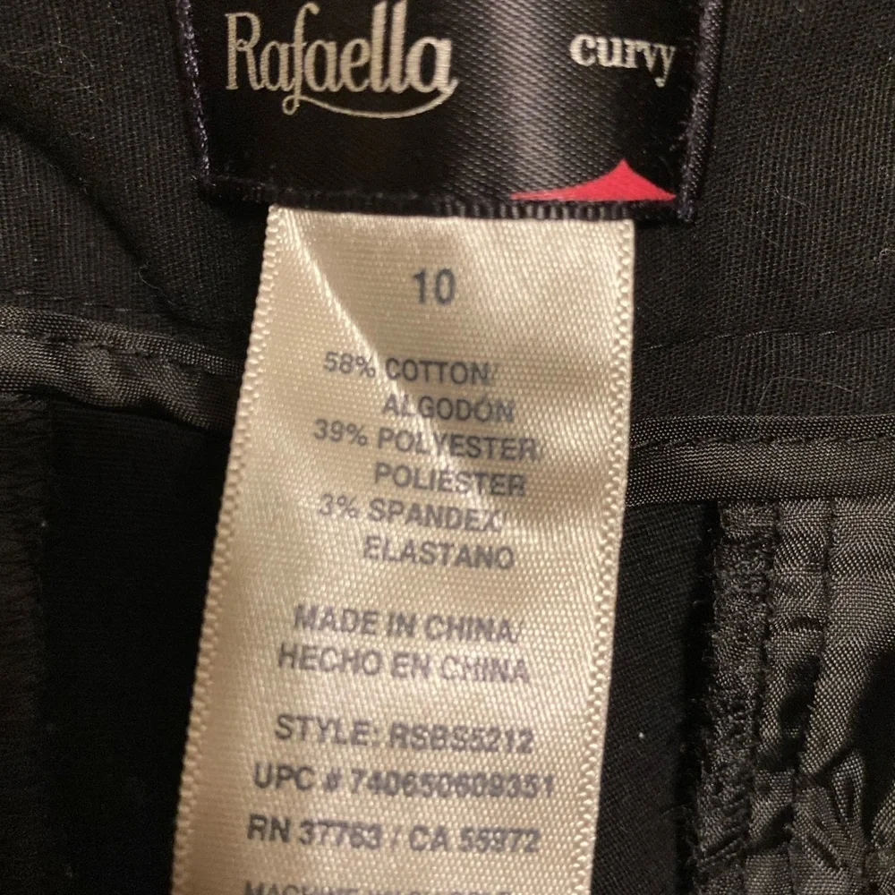 Rafaella curvy Black Capri with accents on leg size 10 - Picture 6 of 6